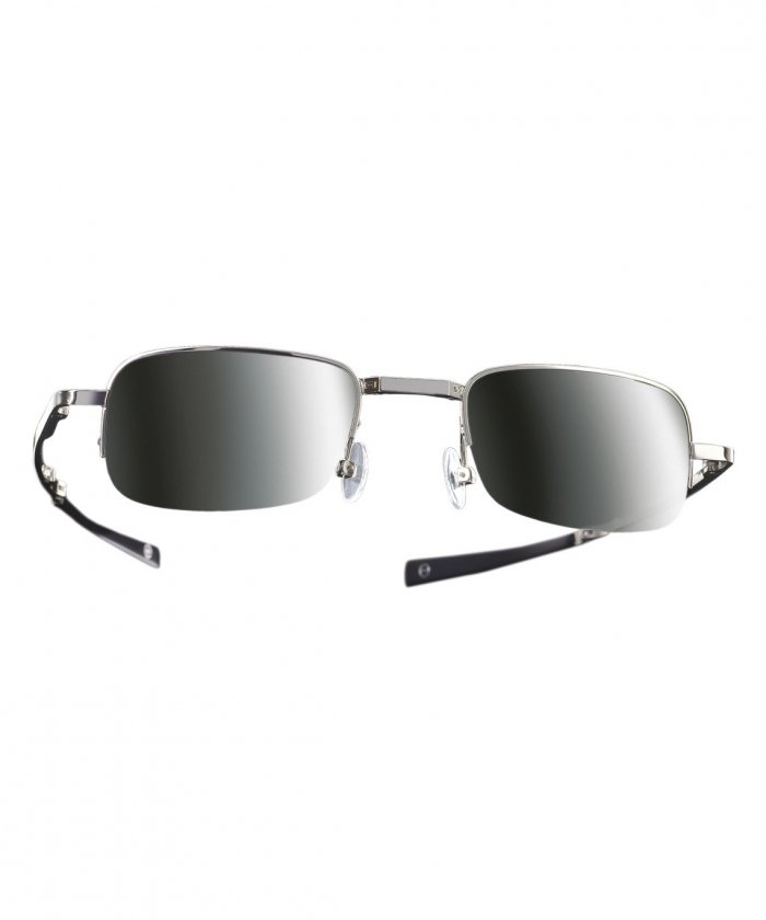Compact Sunglasses Green Mirrored Lens